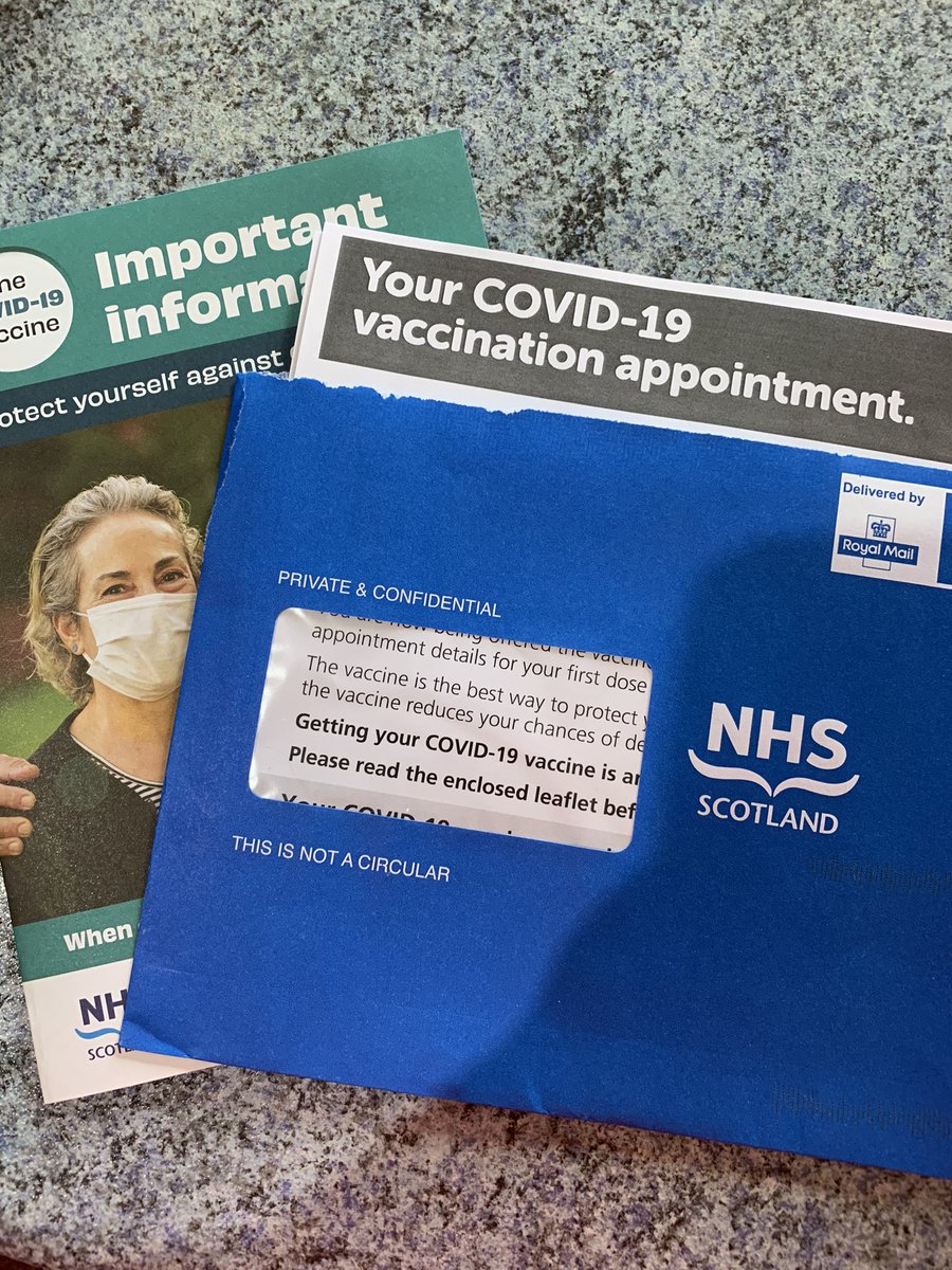 ElaineSutherlan's tweet image. Hubby’s vaccine appointment in post today. Thanks to @NHSGrampian #nofuss #COVID19Vaccination #systemisworking #NHSScotland 🏴󠁧󠁢󠁳󠁣󠁴󠁿