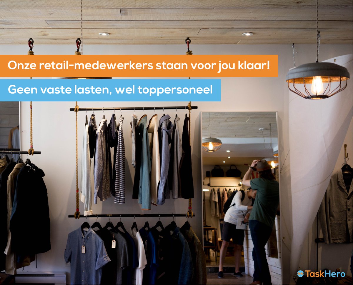 TaskHero's tweet photo. De #retail is net als veel sectoren hard getroffen door de huidige pandemie. Bij #TaskHero nemen wij de nadelen van het hebben van vast personeel uit handen. Wij hopen dat wij jullie snel weer van dienst kunnen zijn… TaskHero heeft de perfecte Held voor jou klaar staan. https://t.co/nV96mGmwbR