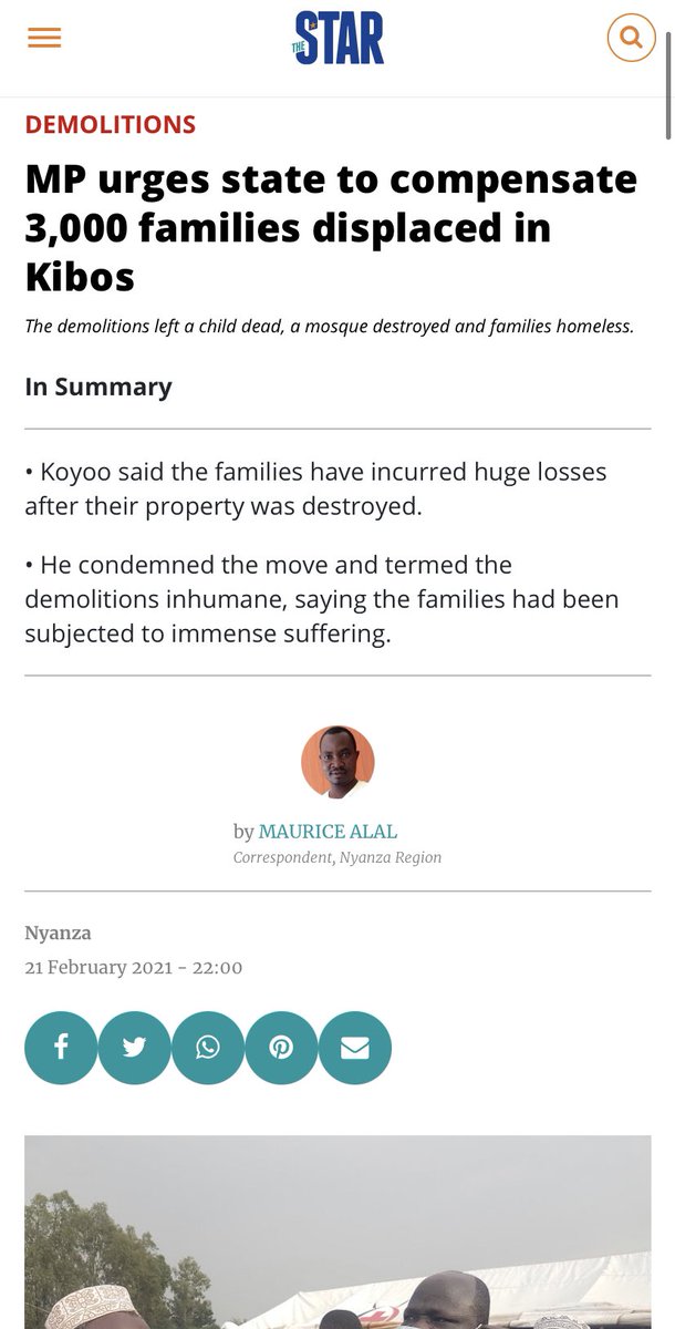 You know what we love to see? Our duty bearers fighting to #EndForcedEvictions and get #JusticeForKibos. Take a minute to sign our Urgent Action (amnesty.or.ke/urgent_action_…) and ask CS Dr.Fred Matiang’i to ensure all those affected access effective remedy!
the-star.co.ke/counties/nyanz…