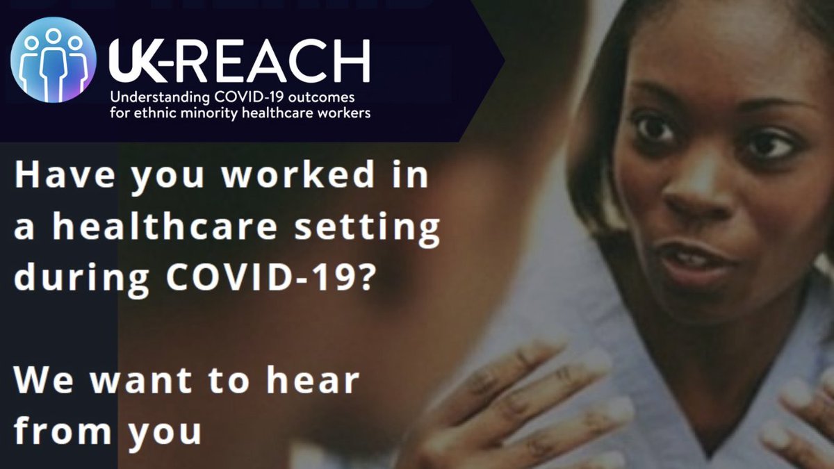 UHCW_RandD's tweet photo. The @UKREACHstudy wants to hear from clinical &amp; non-clinical workers @nhsuhcw about working in healthcare during #COVID19. 
They want to hear from people of all ethnicities, but especially from people from ethnic minorities.
Register here - https://t.co/V8BKZ8dL8J https://t.co/Dy50aW2Syz