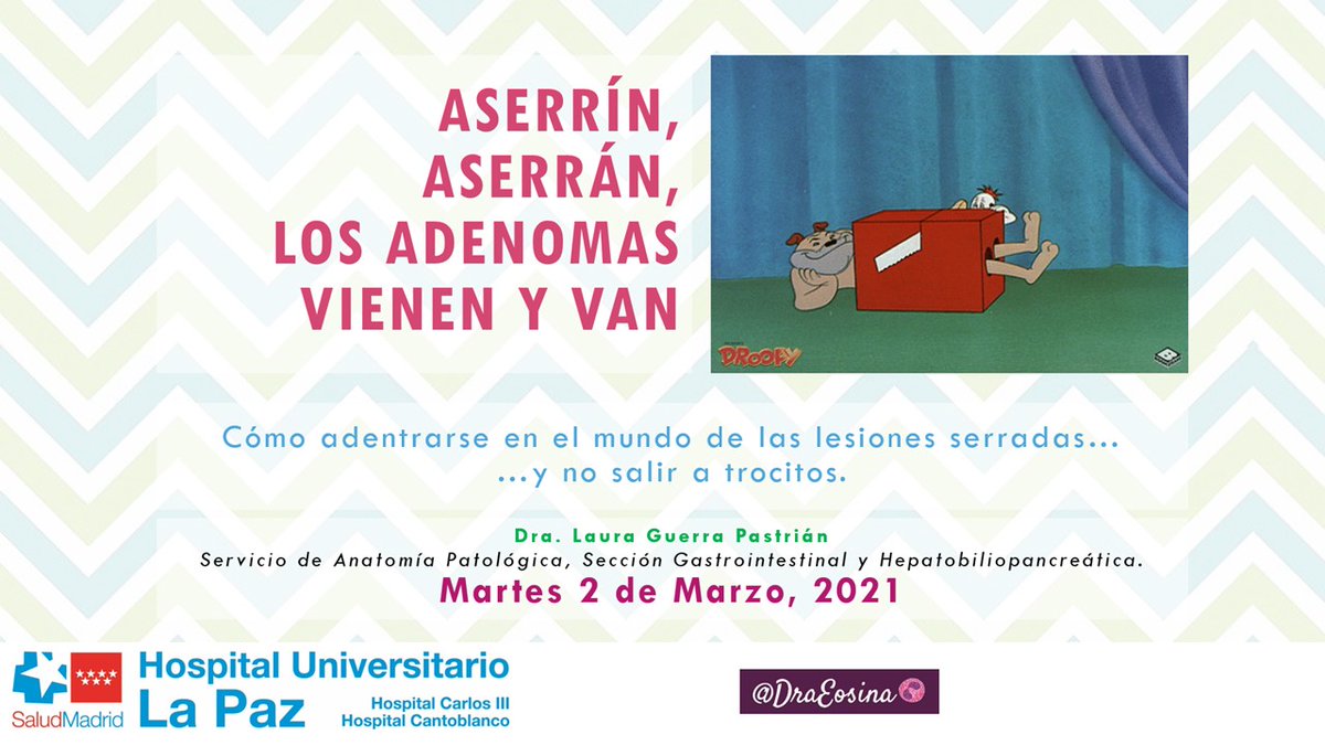 DraEosina's tweet image. Ya tengo fecha!!
El próximo MARTES 2 DE MARZO a las 8.30am hora española, daré la sesión de 
🍄PÓLIPOS SERRADOS FOR DUMMIES🍄
Será vía teams, pero si no podéis uniros en directo, esta vez la grabaré ☝️ Difundan, por favor!
#GIPath #Pathology