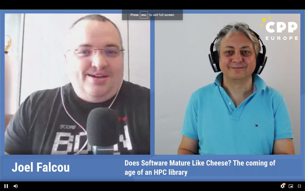 mozaicworks's tweet image. Coming back live online after the lunch break with Joel Falcou, looking for answers to the question weather software matures like cheese? buff.ly/3r1TU3L #PassionForCoding #CppEurope
