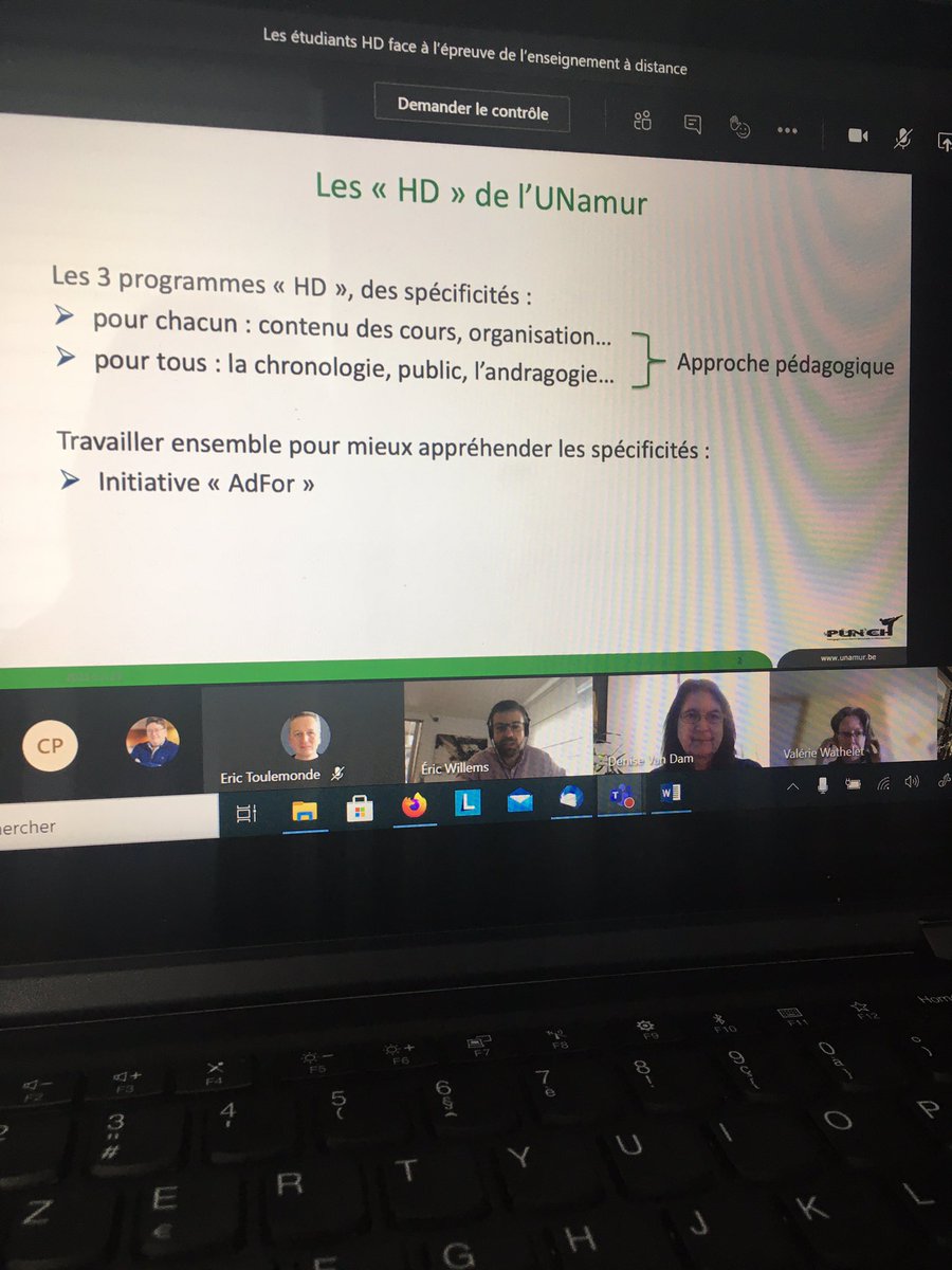 BoraitaF's tweet photo. Ce midi, @UNamur on parlait des étudiants HD face à l’épreuve de l’enseignement à distance avec @WillemsEricA John Cultiaux, Élise Defreyne et Denise VanDam #punch #ead #formationadultes #pedagogie https://t.co/7Zq4kQj6pQ