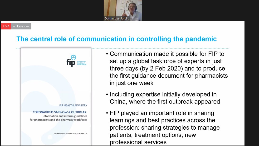 EPNtweets's tweet image. #COVID19 pandemic highlighted the importance of networking. Only with excellent communication, sharing data, information, and best practices, we can act as #ONEPROFESSION and contribute to bringing the pandemic under control, says Dominique Jordan, President @FIP_org #EPNWebinar