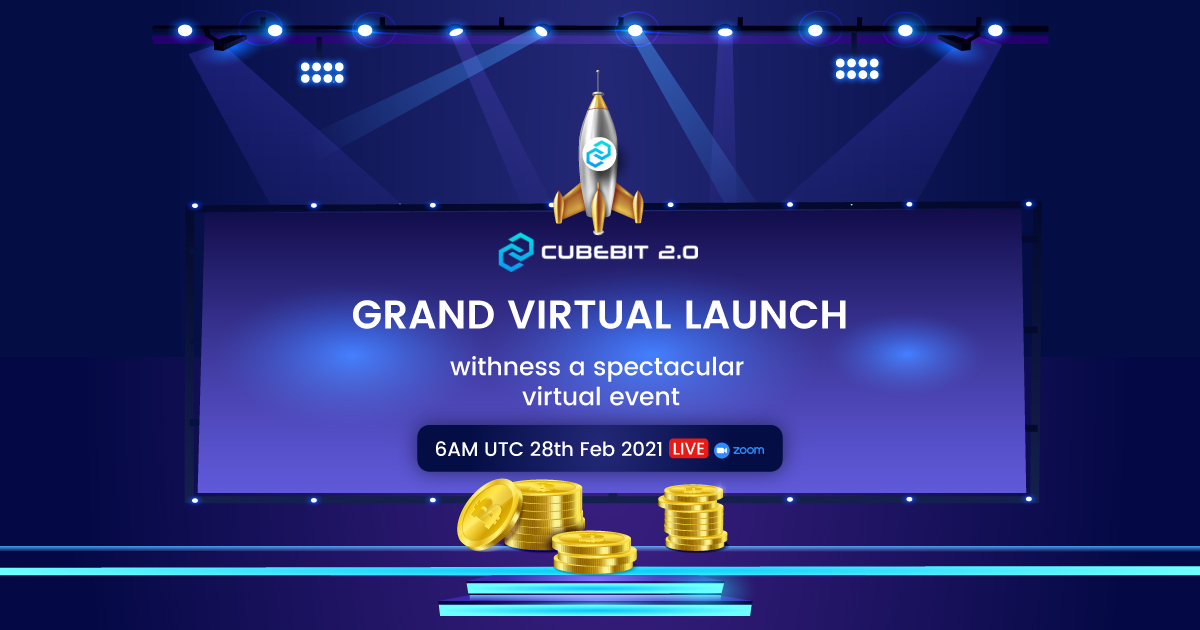 cubebit2_0's tweet photo. Grand Virtual Launch๐๐ฅณ
Be a part of this spectacular virtual event on February 28 at 6:00 AM UTC TIME.
https://t.co/e0RZRaDdU5
#blockchain #cryptocurrency #crytptrading #Bitcoin #crypto #CVL2021 #VirtualEvent #VR #Event #cubebit https://t.co/9qke5ytMVA