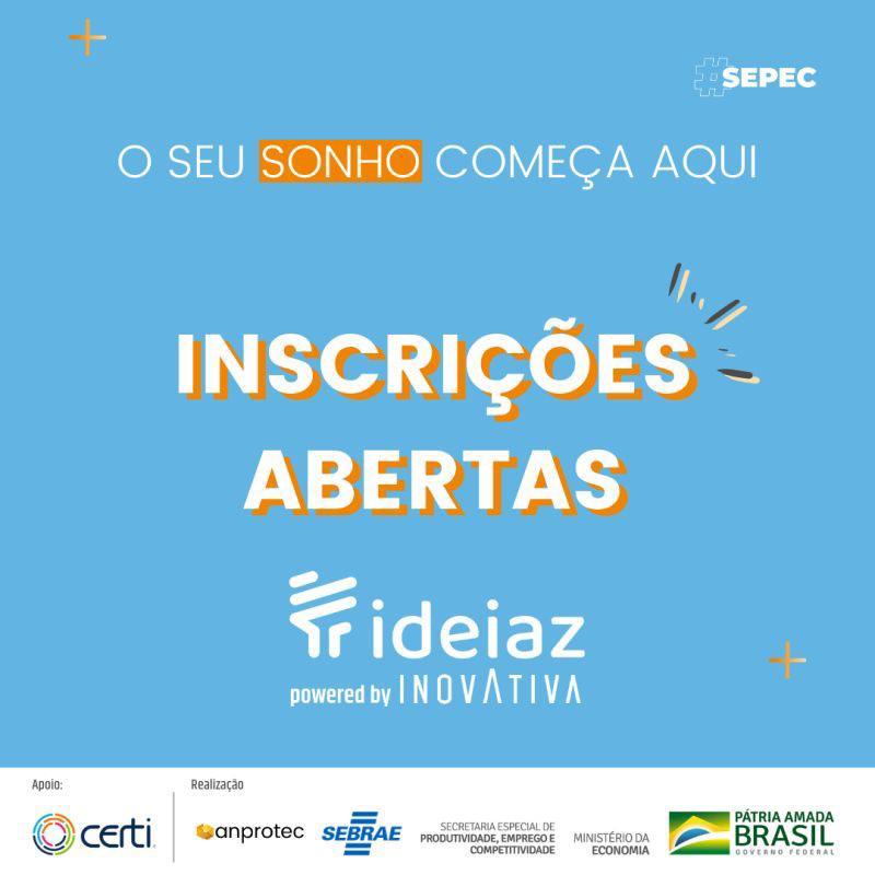Tecnosinos_'s tweet photo. Quer tirar sua ideia do papel? As inscrições para o Ideiaz Powered by InovAtiva já estão abertas!

A ação é realizada pelo Ministério da Economia (Sepec), Sebrae e Anprotec. As inscrições devem ser feitas até 14/03, pelo link: https://t.co/hwfbFu5DO0 https://t.co/j2TmfcjK0z