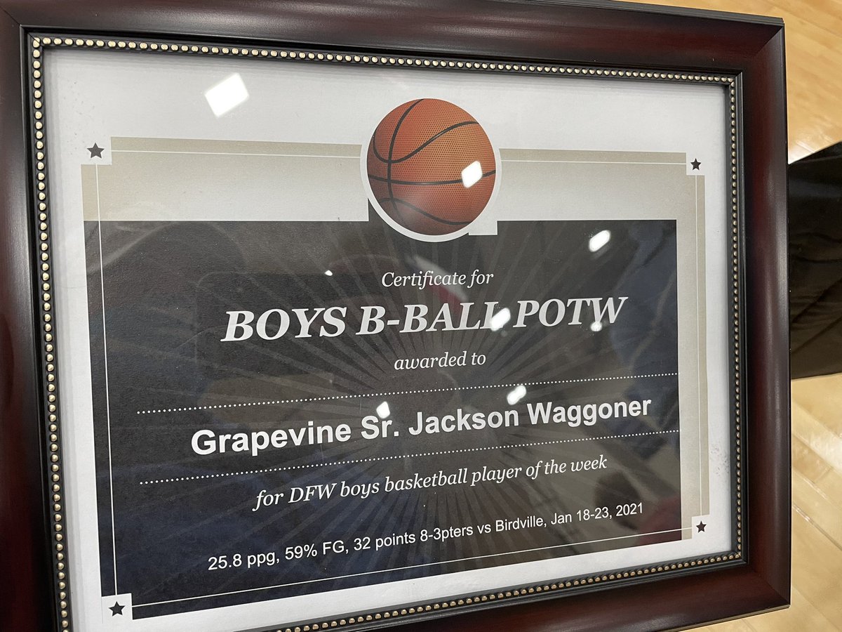 Gosset41's tweet photo. Congrats to Grapevine senior @WaggonerJackson on DFW boys basketball player of the week this season! Played big Monday to get his first career playoff dub and @ghsmustanghoops first since 2017 #txhshoops @hoopinsider https://t.co/yGdsb00q9Y