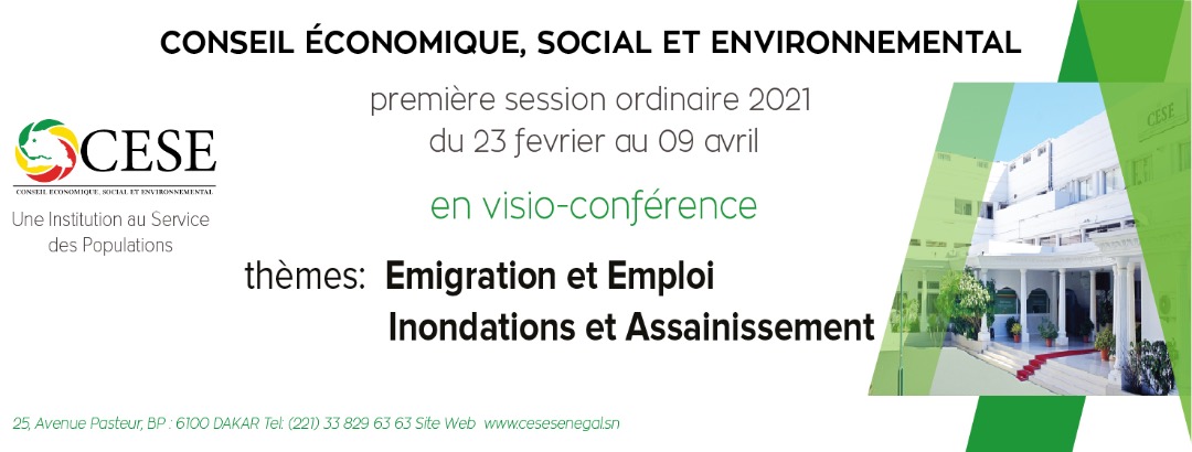 #CESE #SessionOrdinaire2021

Ouverture, ce jour, de la 1ère session ordinaire de l'année 2021 du Conseil Économique Social et Environnemental qui se tiendra jusqu'au 09 Avril et portera sur les thèmes suivants:
- émigration et emploi;
- inondations et assainissement.