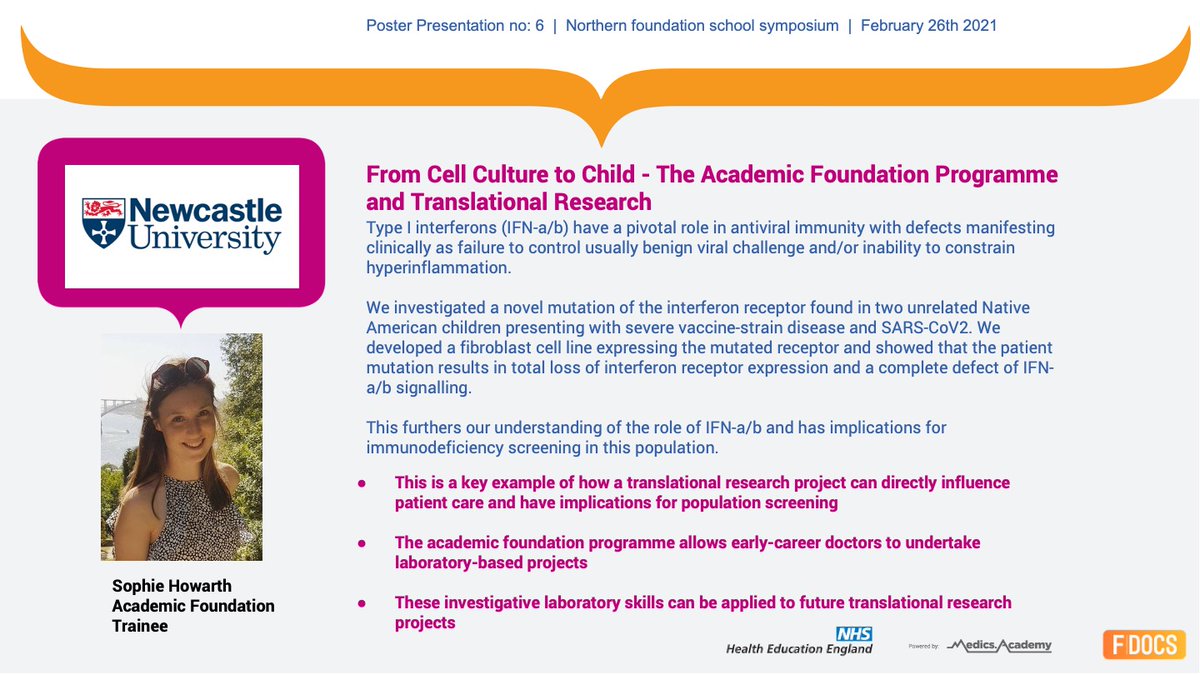 MADEinHEENE's tweet photo. Dr. Jon Scott will be chairing the Northern Foundation School Symposium alongside some remarkable speakers!

For now, have a look at Poster 06: From Cell Culture to Child - The Academic Foundation Programme and Translational Research

#NFSSymposium

@MedicsAcademy https://t.co/huah0KxfIE