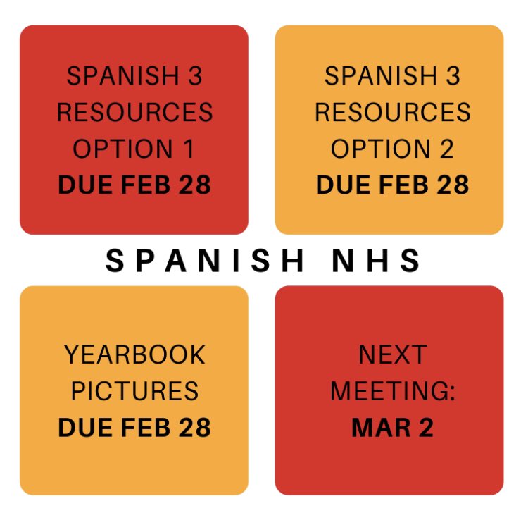 For second semester, you need 3 service hours (6 total for year) and 3 meetings (5 total for year) by the April 6 meeting