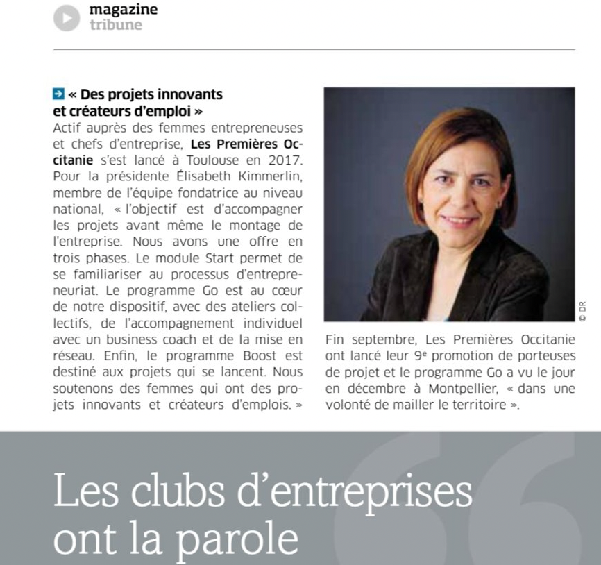 🎤 Notre présidente <a href="/ekimmerlin/">elisabeth kimmerlin</a> prend la parole et parle de nous !

💬 "L'objectif est d'accompagner les projets avant même le montage de l'entreprise. Nous soutenons les #femmes qui ont des projets innovants et créateurs d'emplois. "​
 ➡️ fr.calameo.com/read/003458747… p :41​
 @CCI31