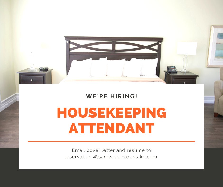 We're hiring! Sands is currently recruiting for a part-time housekeeping attendant. Flexibility to work a variety of shifts including weekends and holidays is a must.