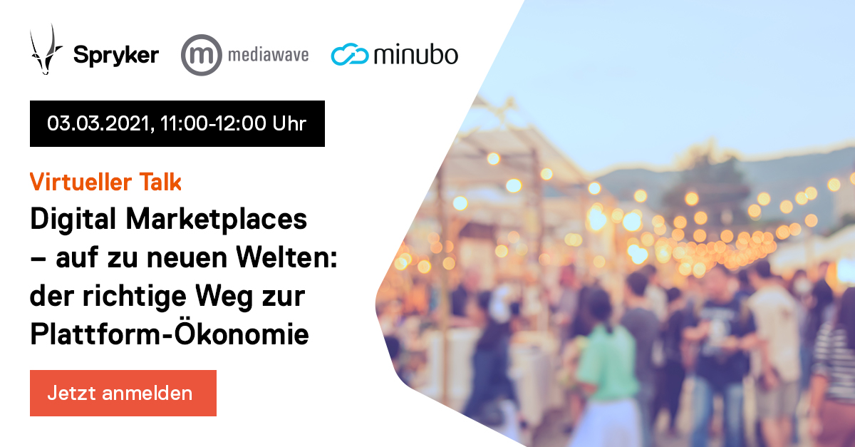 mediawave_trend's tweet photo. Nicht verpassen! Gemeinsam mit unserem Partner @sprysys   und @minubo möchten wir Euch einen Einblick in die Welt der Online-Marktplätze geben. Außerdem erhältst Du exklusive Tipps für Deinen Weg zum eigenen #digitalen #Marktplatz. Wir freuen uns auf Dich! #webinar #marketplaces https://t.co/Kt2mCCX7eA