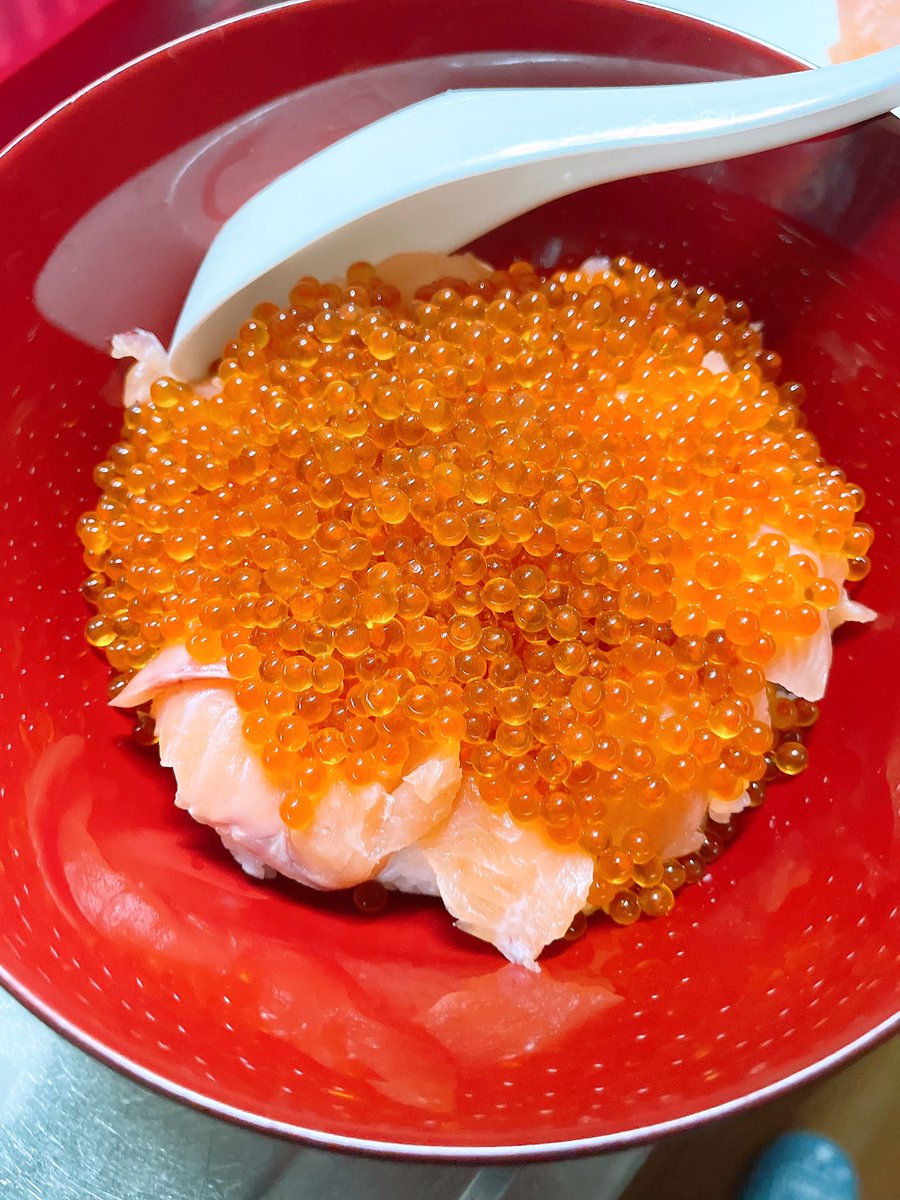 少し前に菅釣りに行って楽しみました〜(´◡͐`)

そしてたっぷりのイクラを処理して超贅沢サーモンイクラのっけ丼を堪能しました🤤