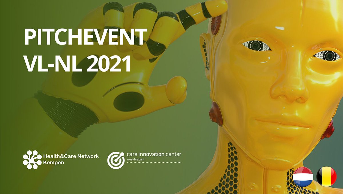 Vanavond staan we op het #Pitchevent VL-NL 2021. Georganiseerd door @Health &amp; Care Network Kempen en @CareInnovationCenter. Hier pitchen wij met nog 13 andere #zorginnovaties uit Nederland en Vlaanderen.