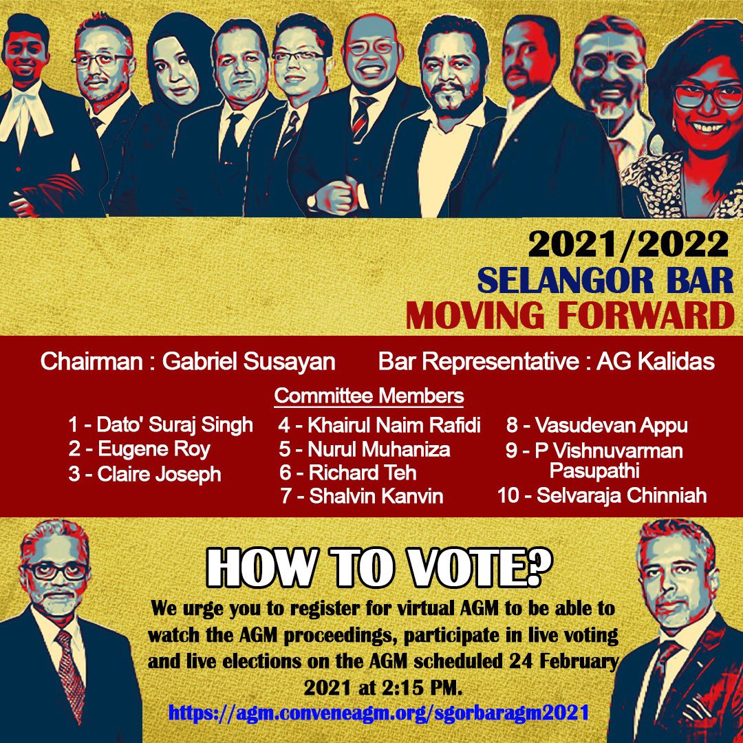 Khairul Naim Rafidi On Twitter Vote For Movingforward Selangor Bar Agm 2021 Date 24 2 2021 Wednesday Time 2 15pm You Are Required To Register Https T Co 1wka7o3svt To Participate The Virtual Agm Https T Co Nshqykyppm