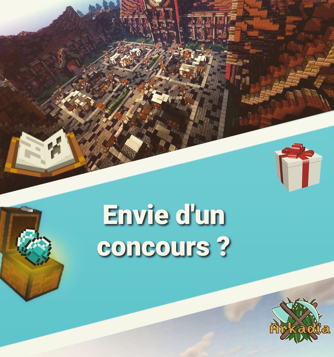 Arkadia_OFF's tweet photo. Envie d'un jeu concours pour obtenir des cadeaux exclusifs en jeu ?
Qu'en pensez-vous ?
#concours #minecraft #jeu https://t.co/KWaQZl9fWo