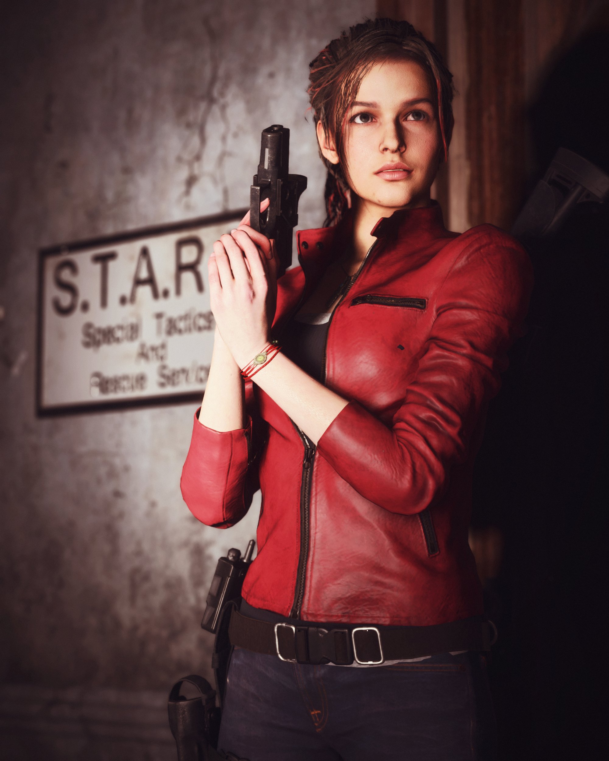 Resident Evil 2 Claire Redfield Remake Costume Leather Jacket