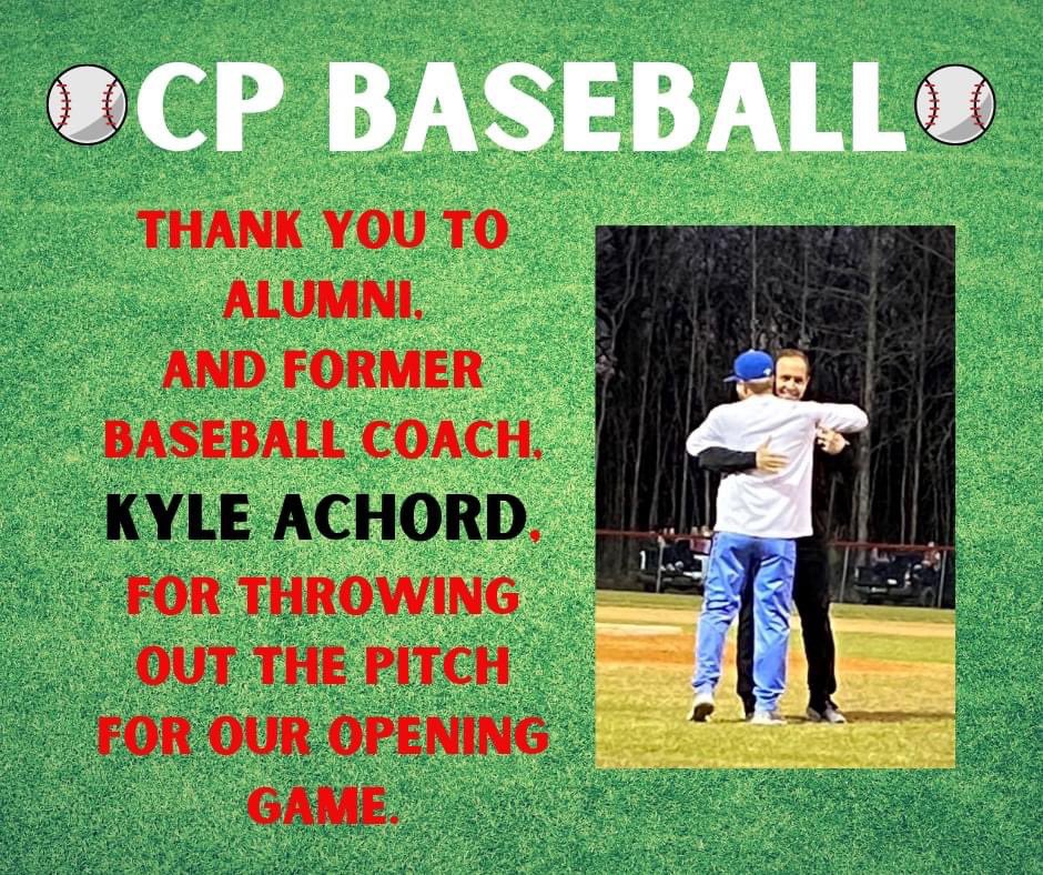 CentralPrivate's tweet photo. Alumni, and former baseball coach, @KyleAchord got our baseball season underway, when he threw out the first pitch, at CP Baseball's game against West Feliciana. 
Coach Seth Stevens and his Redhawks are ready for a great season!
#baseball #boysofspring #centralprivate https://t.co/V5UtsxBCmv