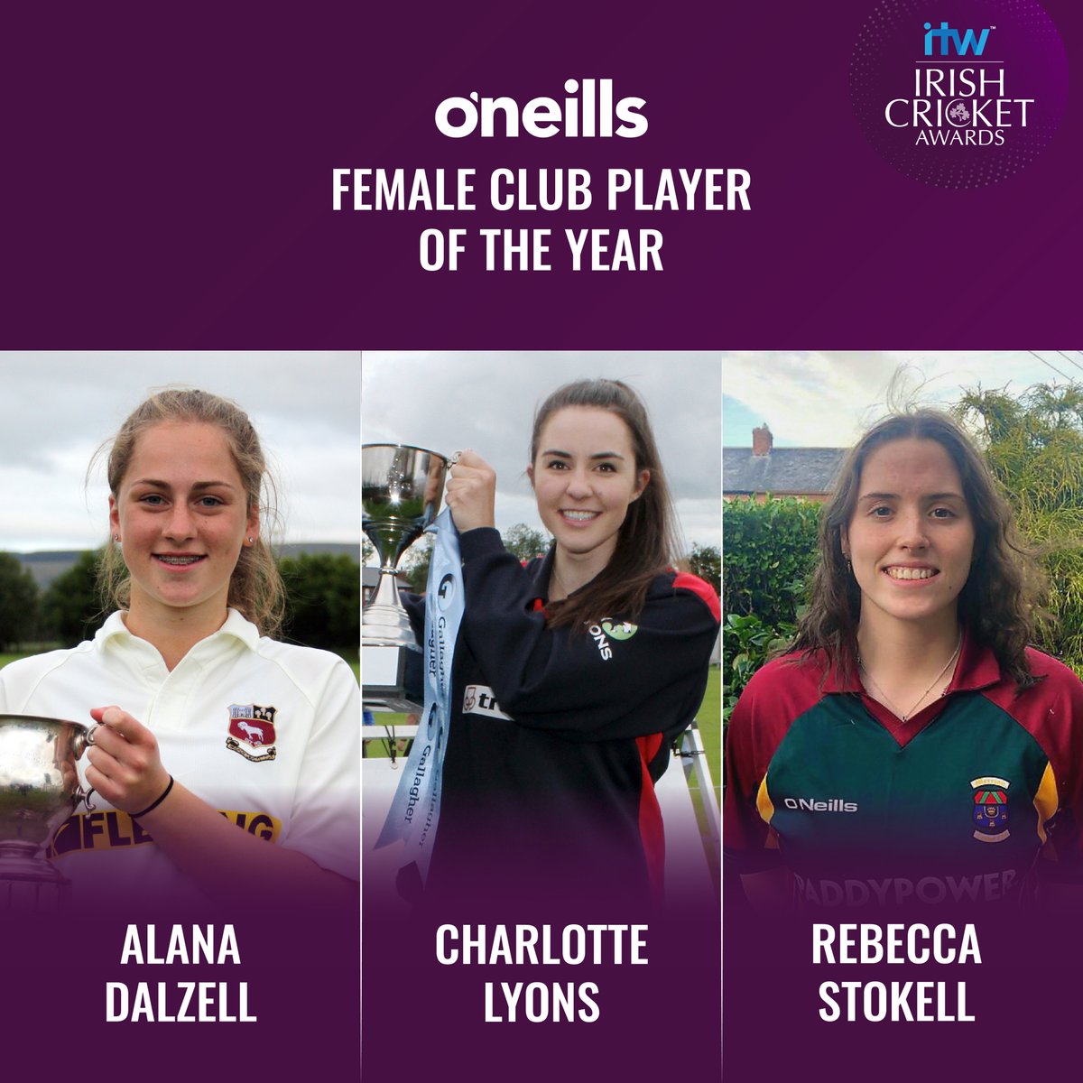 👉 CLUB PLAYER OF THE YEAR

The <a href="/ITWSports/">ITW Universe</a> Irish Cricket Awards 2021 is on this Friday, and one category is the <a href="/ONeills1918/">O'Neills</a> Female Club Player of the Year. Here's the shortlist.💥
 
Join us Friday for the winner announcement!

➡️More: bit.ly/3pJ8agh

#IrishCricketAwards