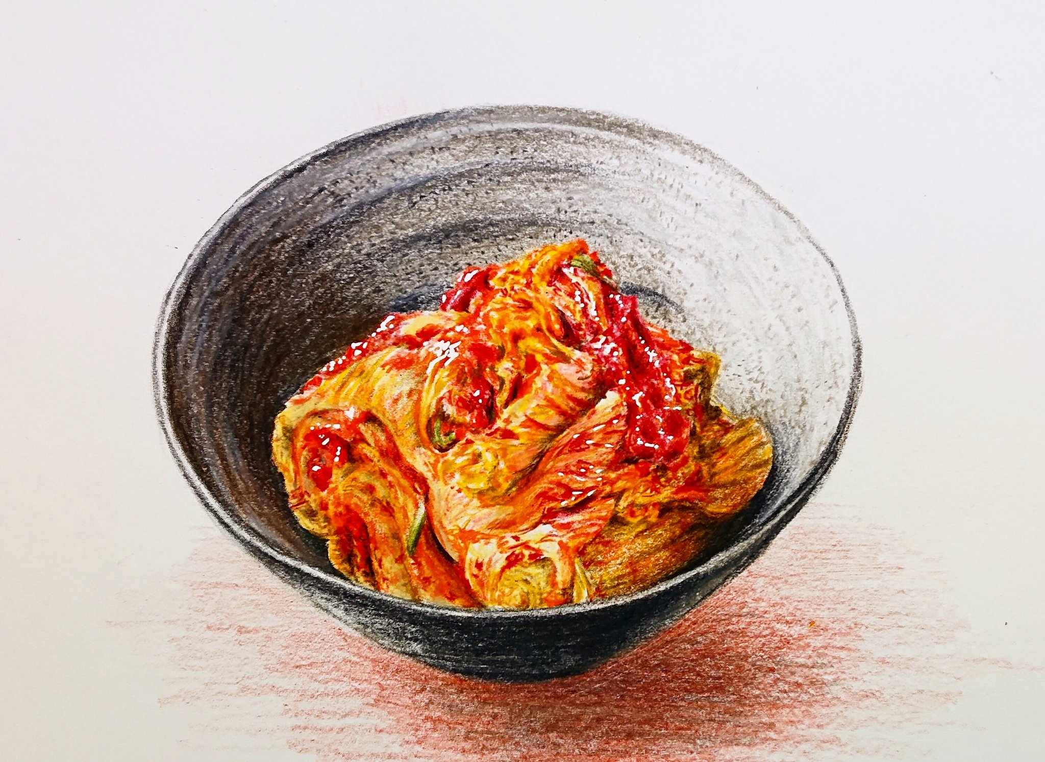 雨色 色鉛筆でキムチ描きました 本当に美味しいキムチはいくらでも食べれる気がします 色鉛筆画 イラスト 料理 イラスト キムチ T Co Rw7nffft8m Twitter