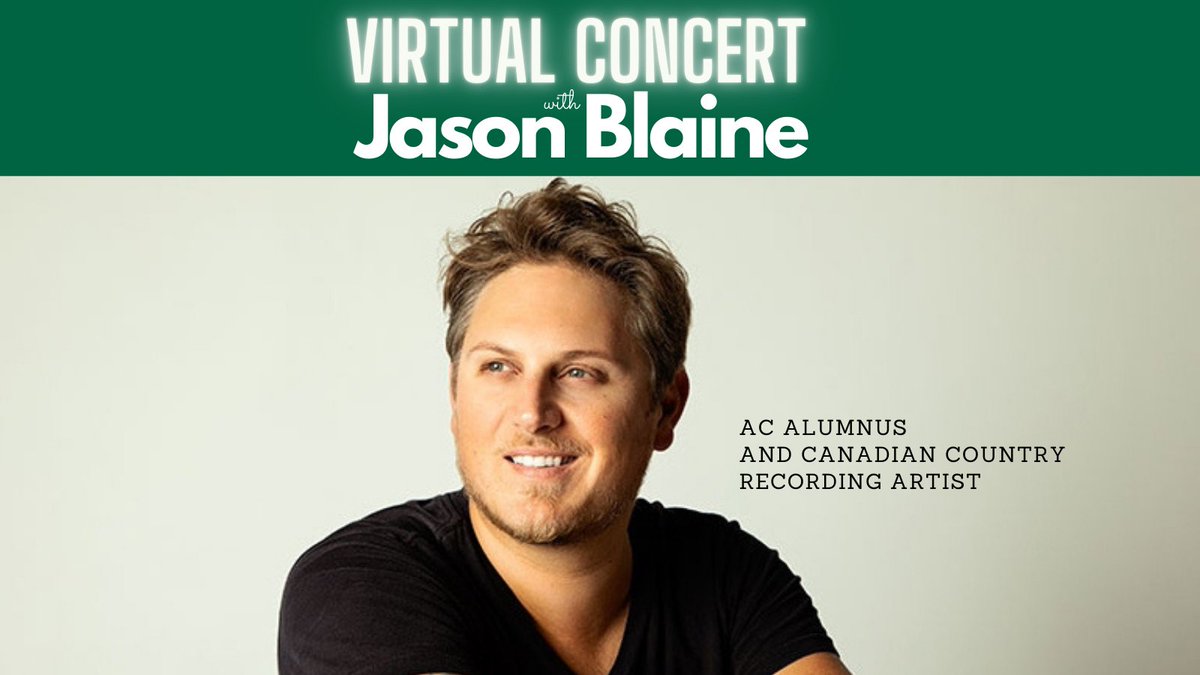 AlumniAlgonquin's tweet photo. Join us this Thursday for a free live concert with AC alumnus @jasonblaine!
Jason will play live music and answer questions about life as a Canadian Recording Artist and how Algonquin College helped him in his career journey.
https://t.co/7Qab6ibe0E https://t.co/FXLMC21BRd