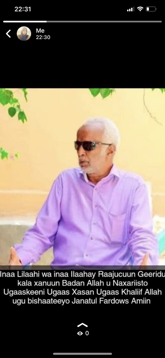 Inaa Lilaahi wa inaaa Ileyhi Raaajicuun Allaha unaxariisto ugaaska Janadii fardowso Allaha ka waraabiyo