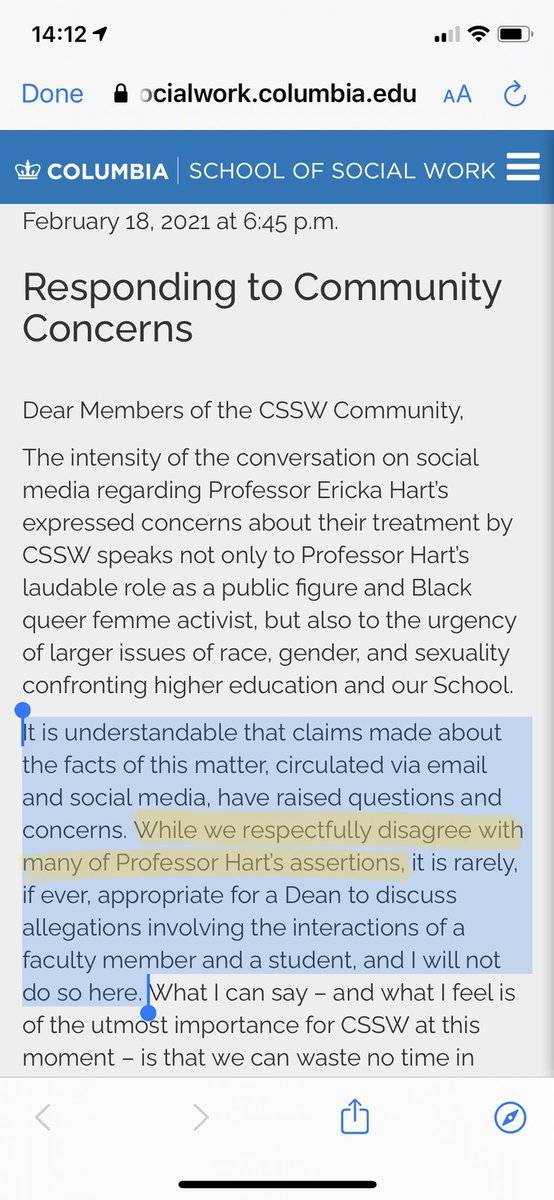 phil_tweets's tweet photo. @Columbia @ColumbiaSSW “it is rarely, if ever, appropriate for a Dean to discuss allegations ... and I will not do so here.” ...Except you just did, and you took the opportunity to discredit the victim... 🤦🏻‍♂️ #actnowCSSW https://t.co/Mkao2oxW0W https://t.co/JBDzxDGX9R