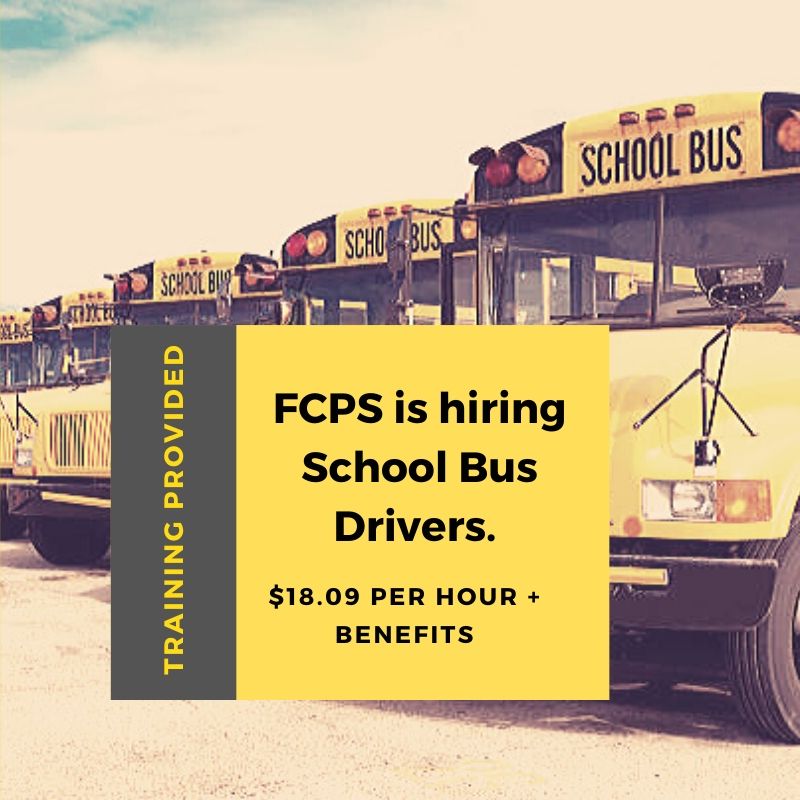 FCPS IS HIRING SCHOOL 🚍 BUS DRIVERS❗
Help make a positive difference in the lives of students &amp; families!
💲18.09 per hour + IMMEDIATE BENEFITS!
Upcoming Training Dates:
📍 March 8-11
📍 March 29-April 1
📍 April 19-22

Please RT!
➡️ APPLY ONLINE TODAY: ow.ly/Ifi950DI02Z