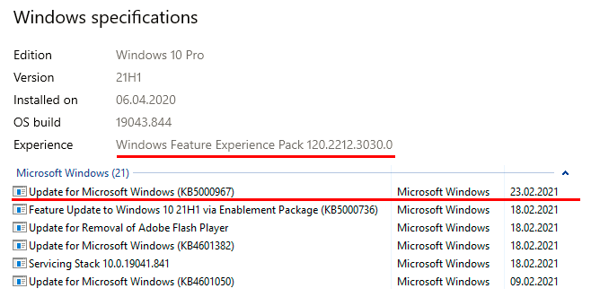 WZorNET's tweet photo. ❗️UPDATE: This update #KB5000967 for Windows #FeatureExperiencePack 120.2212.3030.0 is available for ALL #WindowsInsiders in the #BetaChannel on both #20H2 and #21H1😼🪄 https://t.co/FhjULfvJQz https://t.co/0Wgx1VkTZ5