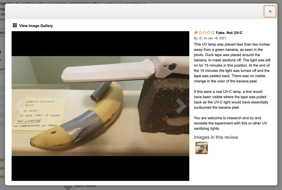 SaoudKhalifah's tweet image. #AmazonFraud of the day from #Fakespot

Fake UV light designed to kill &quot;viruses&quot;. This listing is full of hard to detect human generated fake reviews that Fakespot found. Check out the actual consumer testing the UV light!

L: amazon.com/dp/B089K1SJV4
A: fakespot.com/product/bewitu…