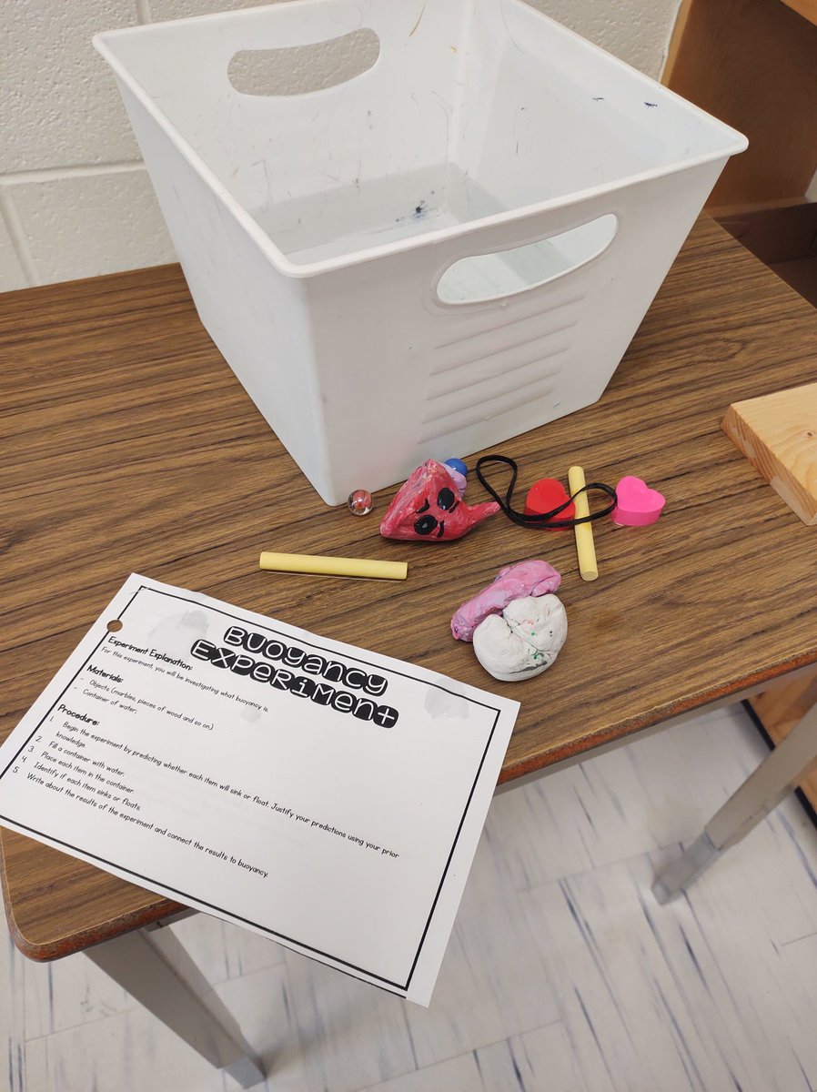 edu_mrs_taylor's tweet photo. Science class for my grade 8s will it sink or will it float? How can we form clay so it will float? #science #gradeeight @delawarecentral https://t.co/ZjNEPWa9SC