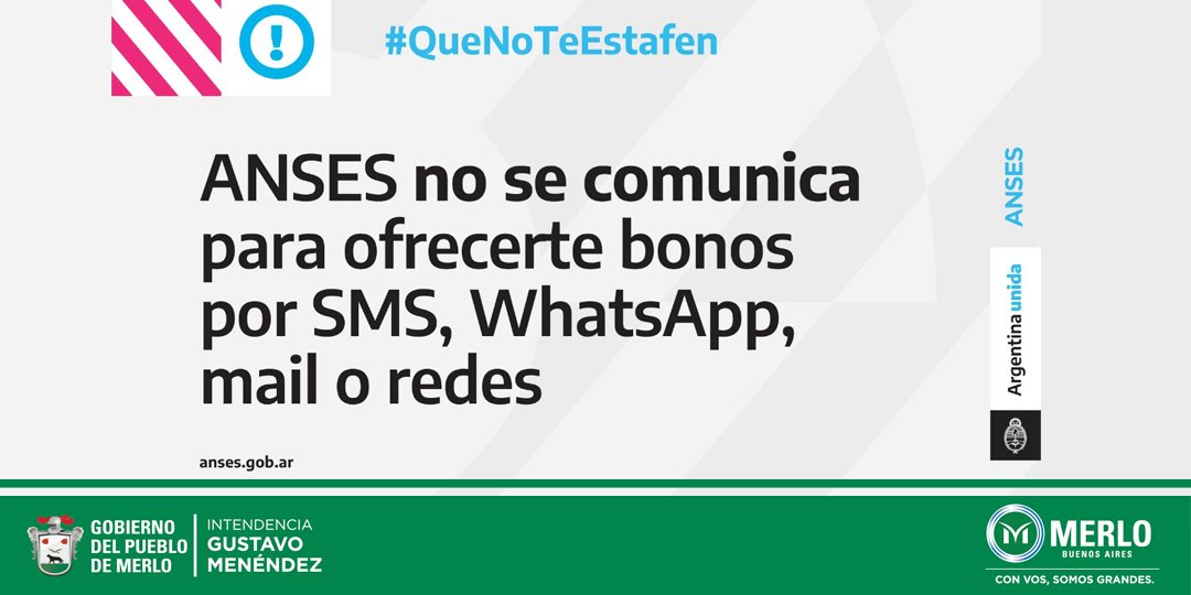 MerloGob's tweet image. #Importante 
@ansesgob
 difunde el siguiente aviso. Por consultas correspondientes a #Ansés, ingresá a su sitio web: anses.gob.ar