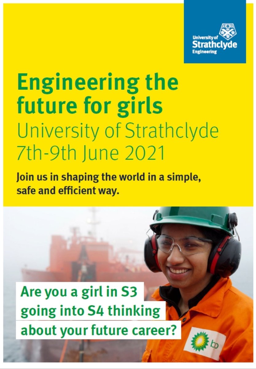 KingsParkSec's tweet photo. Another great @UniStrathclyde   STEM opportunity. This is for S3 girls who want to find out more about engineering. Please let Miss Shearer or Mrs Thyne know if you are keen to apply. The deadline is Mon 15th March 👷‍♀️#believeachieve #stemtastic https://t.co/kQPeceB2QJ https://t.co/KBR5flUCda