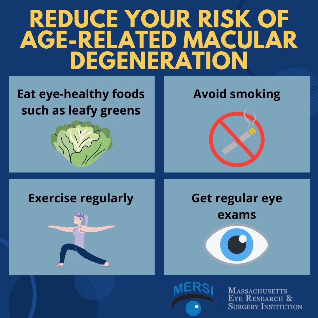 MersiEyeCenter's tweet photo. How to reduce your risk of developing Age-Related Macular Degeneration https://t.co/zREGzixhx3