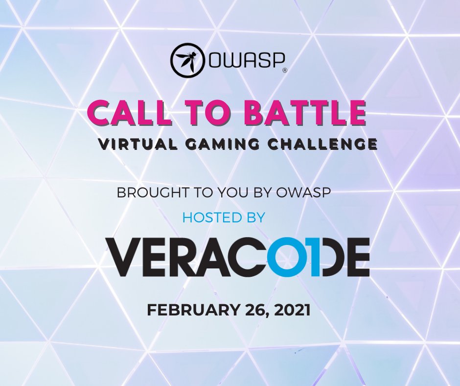 owasp's tweet image. Do you have what it takes to compete for the title of Top Secure Coder &amp;amp; win some awesome prizes? Join the challenge, invite your friends, &amp;amp; see who can complete the most labs in the shortest amount of time calltobattle.owasp.org/schedule/ #gaming  #appsec #securitylabs #developer