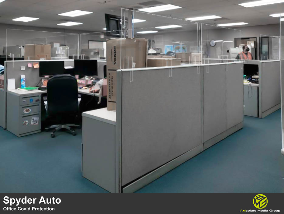 artsolute's tweet photo. Additional Covid-19 protection for Spyder Auto team!! The high-quality, high-visibility cubical barriers won't interrupt communication, but instead, offer two-way protection during conversations. Contact us and see what we can help with custom-fit solutions!
#shieldyourworkplace https://t.co/Dpl9Zm61sp