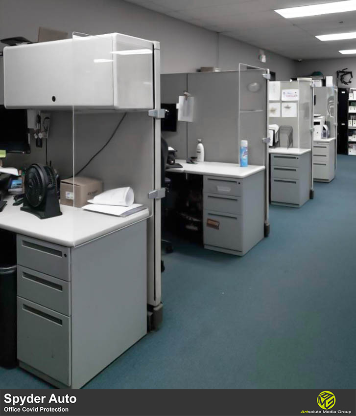artsolute's tweet photo. Additional Covid-19 protection for Spyder Auto team!! The high-quality, high-visibility cubical barriers won't interrupt communication, but instead, offer two-way protection during conversations. Contact us and see what we can help with custom-fit solutions!
#shieldyourworkplace https://t.co/Dpl9Zm61sp