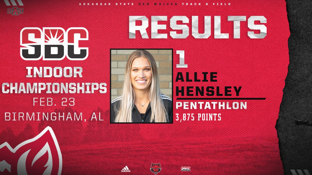 ASTATETRACK's tweet photo. RESULTS | Pentathlon

Allie WINS the pent and moves up to second in school history!!

🥇 Allie Hensley, 3,875 points [PR]
Camryn Newton-Smith, DNF

📊: https://t.co/vK8m0oGZfH
📺: https://t.co/kT1qWufrb0

#WolvesUp🐺 https://t.co/0O7VXj5r2D