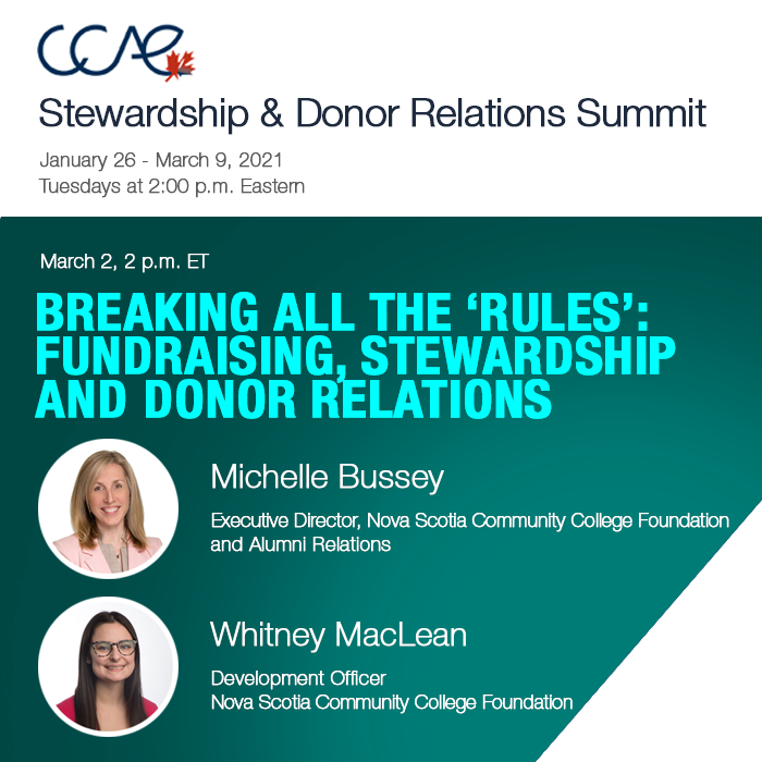 Thank you Heather Dyck, @UAlbertaAlumni for the fantastic interactive session today at the #Stewardship & #DonorRelations Summit!

Next week we welcome @whitney_macc & @michellebussey, of @FoundationNSCC on Breaking all the ‘rules’ - see you then!
ccaecanada.org/en/summits/ste…