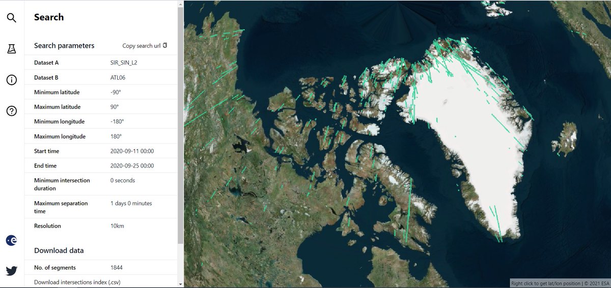 ESA's CryoSat mission (@esa_cryosat) on Twitter photo #CRYO2ICE has a brand new site that allows users to visualise the spatial intersections of <a href="/esa/">European Space Agency</a>'s #CryoSat and <a href="/NASA_ICE/">ARCHIVED - NASA Ice</a>'s #ICESat2 for a given time window. Since this is a beta version, feedback is appreciated! Explore and let us know what you think👉cryo2ice.org #CRYO2ICE has a brand new site that allows users to visualise the spatial intersections of <a href="/esa/">European Space Agency</a>'s #CryoSat and <a href="/NASA_ICE/">ARCHIVED - NASA Ice</a>'s #ICESat2 for a given time window. Since this is a beta version, feedback is appreciated! Explore and let us know what you think👉cryo2ice.org