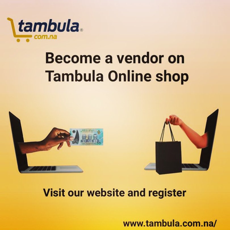 The digital trading world is where the business is at. Manage your own online store, by becoming a vendor on Tambula Online Shop.

Register at tambula.com.na 

Happy online trading!

#Tambula #TambulaVendor #OnlineTrading #OnlineShopping #TakingYourBusinessOnline
