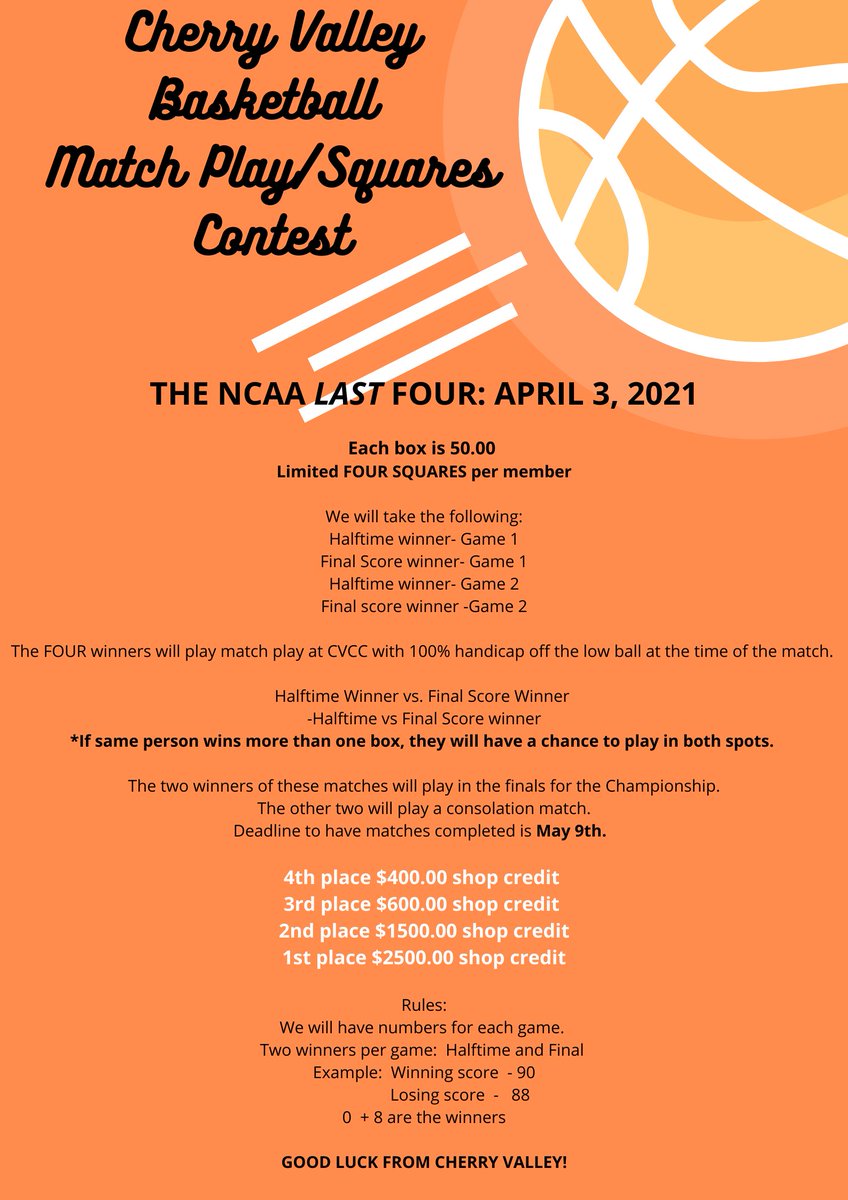The Big NCAA Game is only ONE MONTH away- looking to buy some squares? Contact Brian Skut @ 609-466-4201 and we'll get you set up! #CVCC #COLLEGEBASKETBALL