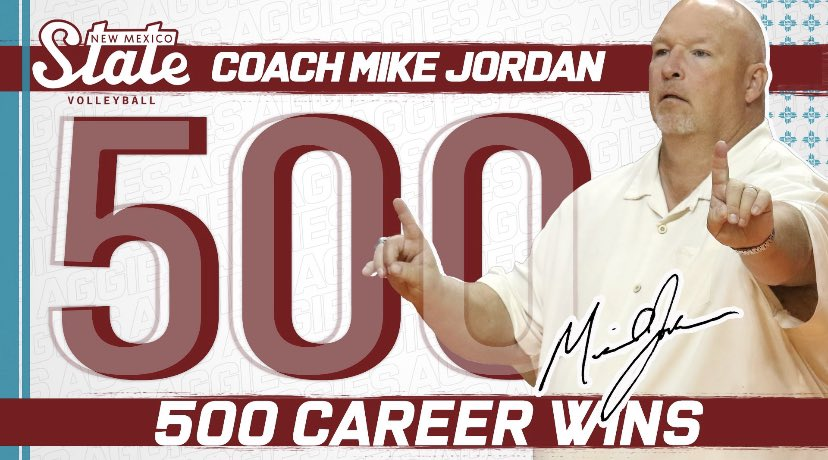 CP_Hurley's tweet photo. What a huge night for @NMStateVBall and Mike Jordan in Riverside!

Aggie Nation was loving it, too - over 10K interactions across our social platforms from MJ's 500th win! Great work by @TheNicoleSack, @Ty_be_Fly and @RandleLynner to capitalize on history! #AggieUp https://t.co/9QSXxpXuHa