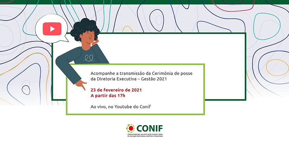 Hoje, 23 de fevereiro, às 17h a nova Diretoria Executiva do Conif <a href="/conif/">Conif</a>, Gestão 2021 toma posse em uma Cerimônia com transmissão ao vivo pela Canal Conif no YouTube. Acompanhe conosco: youtu.be/syAhwEZtG-o

#SouMaisIFTM  #OrgulhodeSerIFTM #Conif #NovaDiretoriaExecutiva
