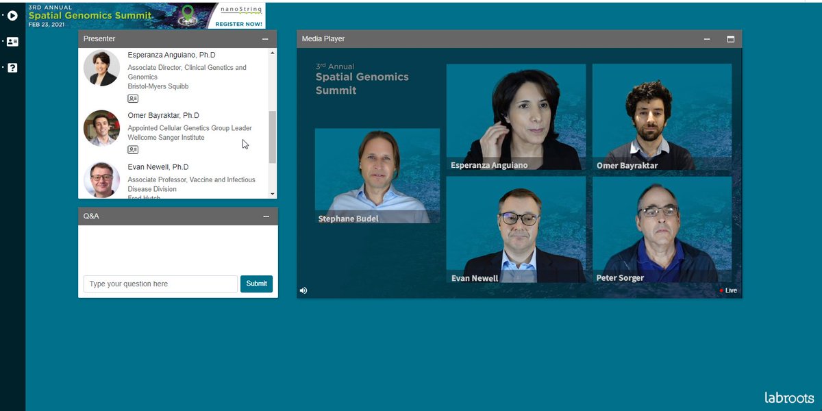 brukerspatial's tweet image. Q. @Biud: What is the next innovation for spatial biology? 
A. Esperanza Anguiano @bmsnews: 
The integration of #syntheticbiology and #spatialbiology

Ask them live:
labroots.com/ms/virtual-eve…

#SpatialGenomicsSummit