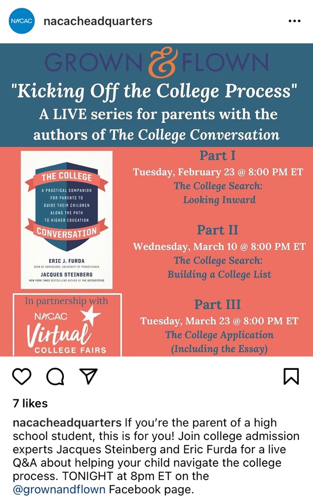 AHSCollege's tweet photo. Tonight on the Grown and Flown Facebook page
👇🏼 https://t.co/NS130WhFpp
