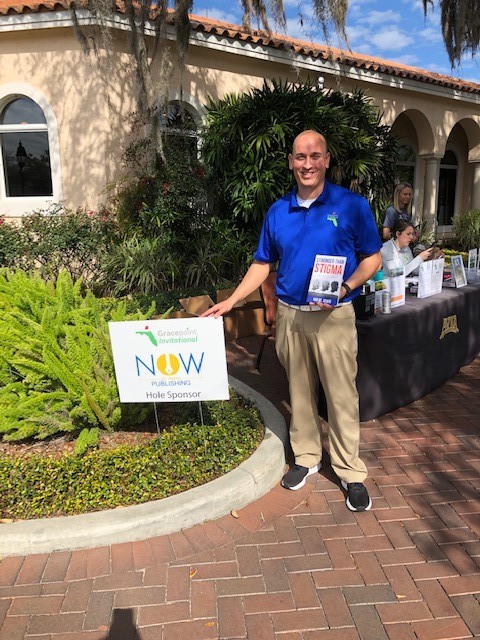 nowpublishingus's tweet photo. A big THANKS to Gracepoint Foundation that we were able to sponsor a hole to help spread awareness about mental health in our communities! #IanAdair #NOWPublishing #StrongerThanStigma #GracePointFoundation https://t.co/RZc55JwhEa