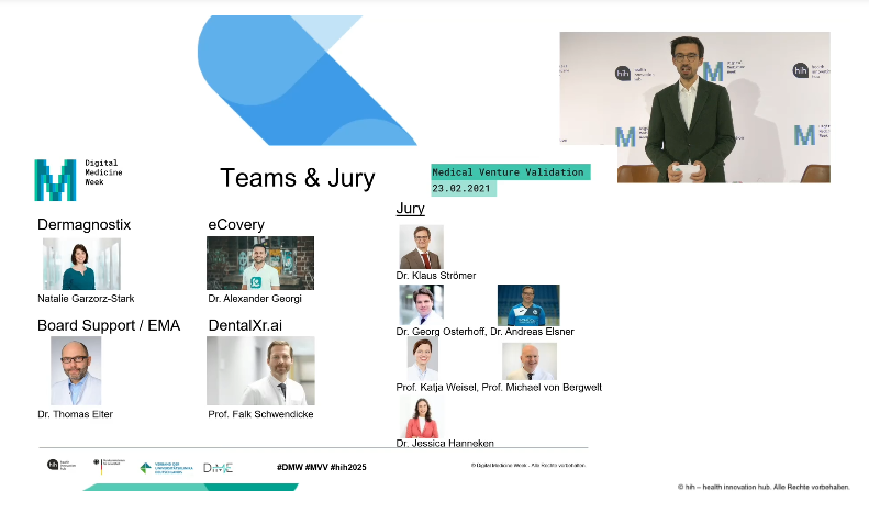 eCoveryDE's tweet photo. Kurz vor dem Pitch beim @hih2025 - wir sind gespannt! Gerne beantworten wir alle Fragen auch hier per DM/Antwort und sind gespannt auf alle Feedbacks! :) #digitalmedicineweek #DMW21 https://t.co/DooprJgeRu