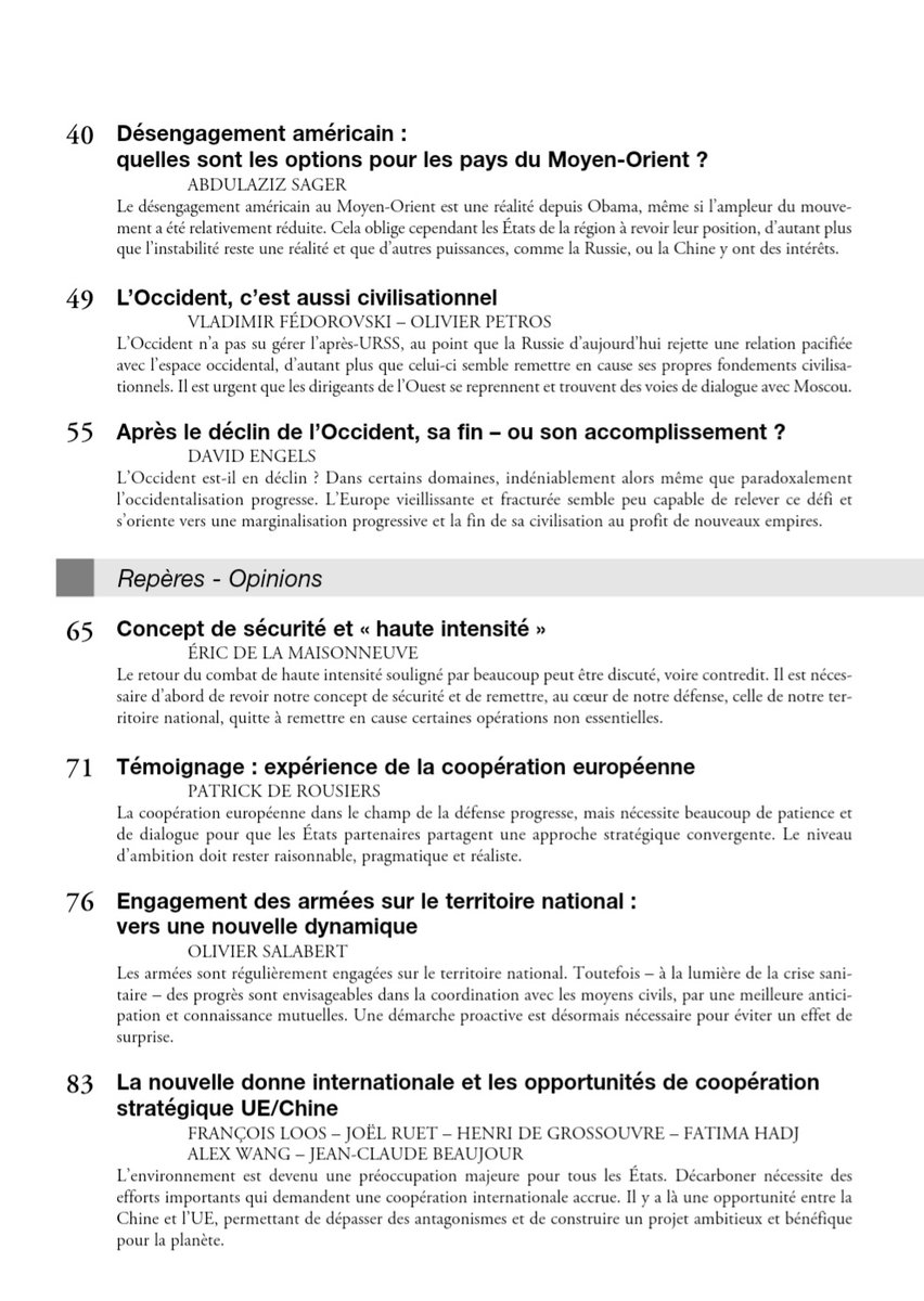 HGrossouvre's tweet image. Notre article NOUVELLE DONNE INTERNATIONALE ET COOPERATION STRATEGIQUE UE/CHINE dans le domaine environnemental parait dans la Revue Défense Nationale @Defnat de mars 2021 @JoelRuet @JC_Beaujour @suezFR